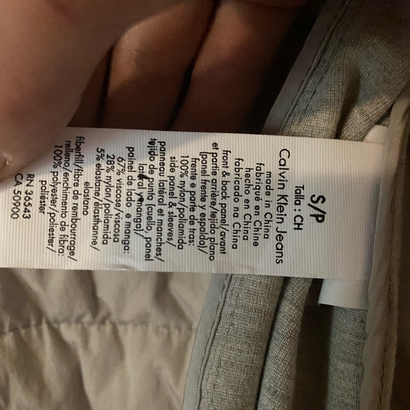 Cream/Gray colored Calvin Klein Jacket - Picture 3 of 7